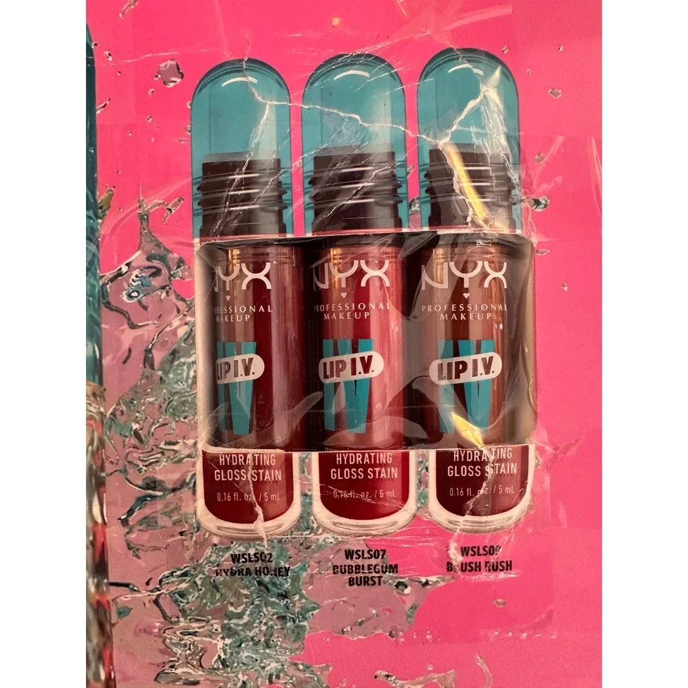 NYX Multicolor Lip‎ I.V. Hydrating Gloss Stain Set 3 Pack 0.16oz Each